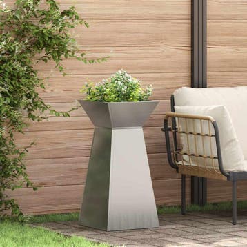 vidaXL Pilarenbak 2 st zilver 35 x 35 x 73 cm Gegalvaniseerd, Verzenden