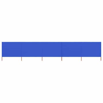 vidaXL Windscherm 5-panelen 600x80 cm stof azuurblauw, Verzenden