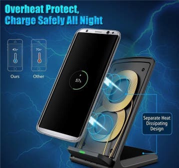 Draadloze oplader staand iphone Qi lader draadloos dock snel, Verzenden, Nieuw