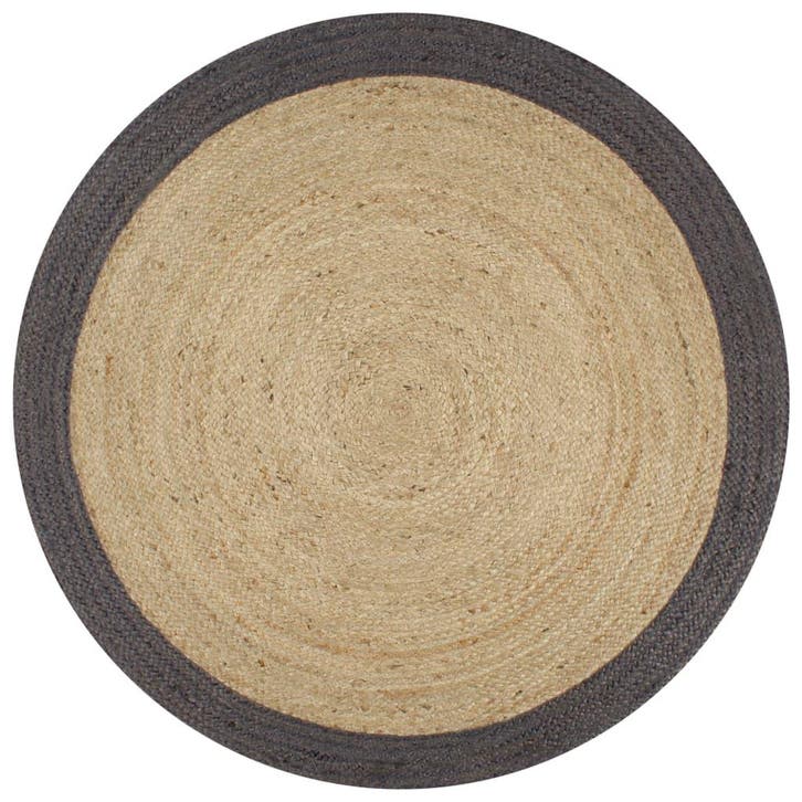 vidaXL Vloerkleed handgemaakt met donkergrijze rand 90 cm, Maison & Meubles, Ameublement | Tapis & Moquettes, Envoi