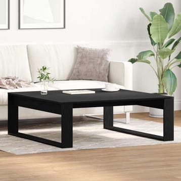 vidaXL Salontafel Zwart Eiken 100 x 100 x 35 cm Bewerkt hout, Verzenden, Nieuw