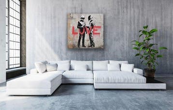 EMIR BERCUTTE - STREET ART LOVE DAFT PUNK - Toile L -