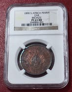 Zuid-Afrika. 1 Penny 1890 ZAR Transvaal 1P NGC PF63RB KEY