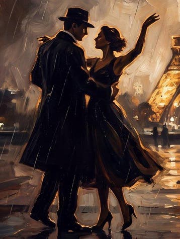 Kleury.art - [XL Canvas] Waltz Beneath the Iron Tower” by