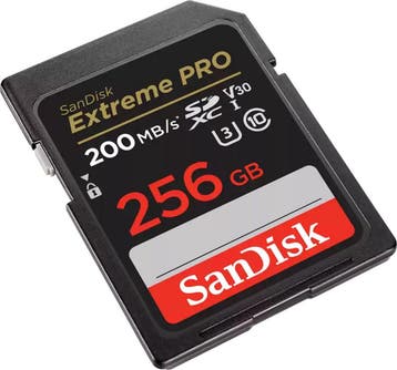 SanDisk SDXC Extreme Pro - 256 GB 200/90 mb/s - V30, Verzenden