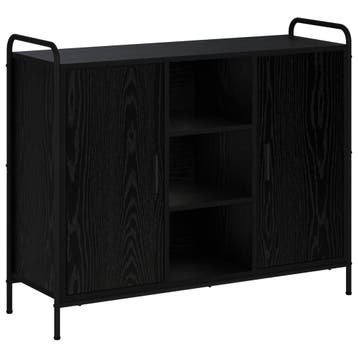 vidaXL Dressoir Zwart eiken 97 x 33 x 81 cm Bewerkt hout, Verzenden, Nieuw