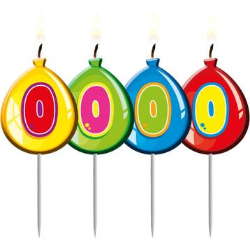 Kaars 0 Jaar Ballon 8cm, Verzenden