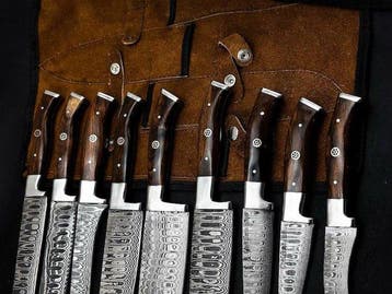 Japanese Style Kitchen Knife SET With Leather BAG Included -