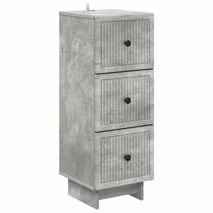vidaXL Ladekast Betongrijs 33 x 34,5 x 90 cm Bewerkt hout, Maison & Meubles, Armoires | Autre, Envoi