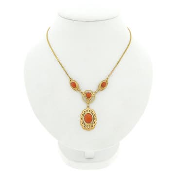 Antiek gouden Venetiaanse schakelketting met vaste hanger..., Handtassen en Accessoires, Kettingen, Gebruikt, Ophalen of Verzenden