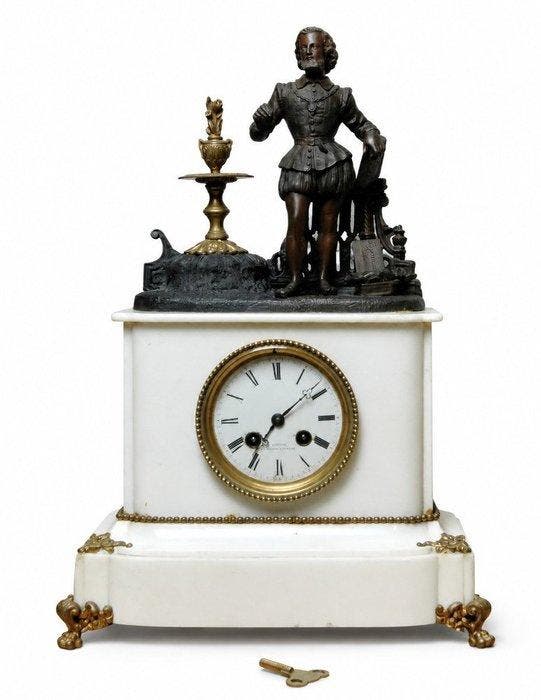 Figurale pendule - Vincenti & Cie Napoleon III - Gepatineerd, Antiek en Kunst, Antiek | Klokken