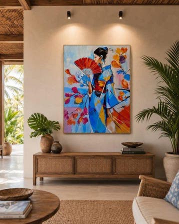 Kiri Aguilera (1982) - XL - Geisha Abstracta en Azul y