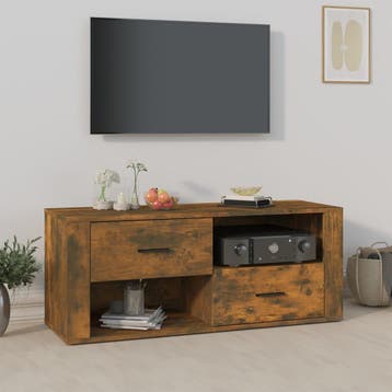 vidaXL Tv-meubel 100x35x40 cm bewerkt hout gerookt, Verzenden, Nieuw