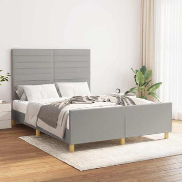 vidaXL Bedframe zonder matras stof lichtgrijs 140x190 cm, Verzenden, Nieuw