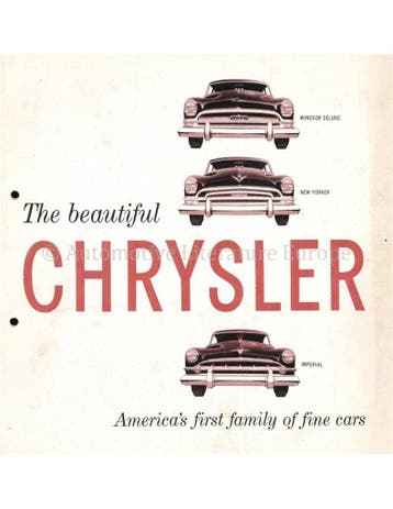 1953 CHRYSLER PROGRAMMA BROCHURE ENGELS (USA), Nieuw