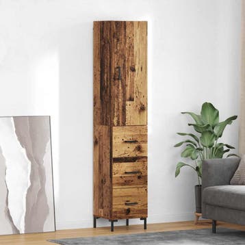vidaXL Highboard met lade Oud Hout 69,5 x 34 x 180 cm, Huis en Inrichting, Kasten | Dressoirs, Verzenden, Nieuw