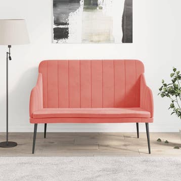 vidaXL Bankje 110x76x80 cm fluweel roze, Verzenden, Nieuw