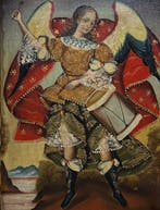 École du Cusco (XX) - LArchange Gabriel joue le tambour du, Antiek en Kunst