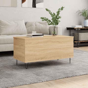 vidaXL Salontafel 90x44,5x45 cm bewerkt hout sonoma, Verzenden