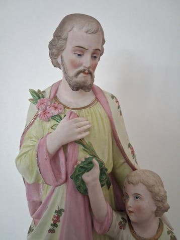 Beeld, Josef met Kind - 44.5 cm - Porselein