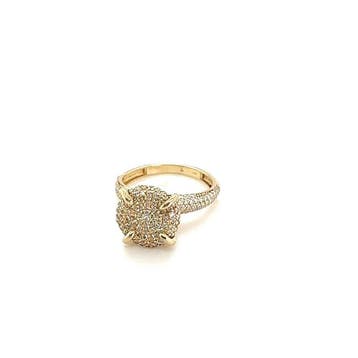 Ring - 14 karaat Geel goud - 0.78ct. tw. Diamant