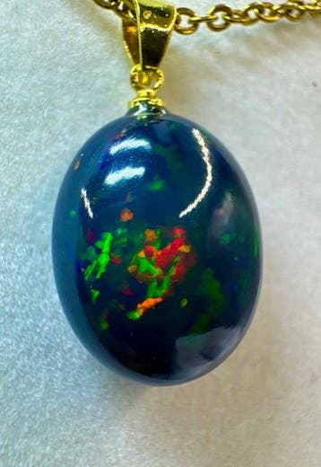 Opaal Sieraden - Hoogte: 28 mm - Breedte: 15 mm- 3.03 g -