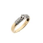 Gouden (trouw)ring met diamanten; 0,29 ct., Handtassen en Accessoires, Ringen, 18 tot 19, Gebruikt, Overige kleuren, Ophalen of Verzenden