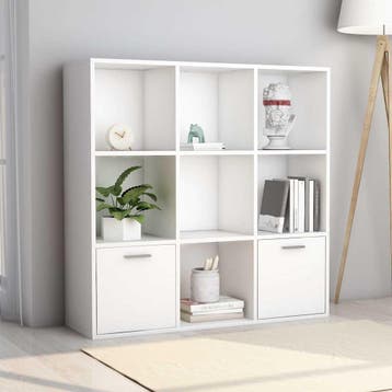 vidaXL Boekenkast 98x30x98 cm bewerkt hout wit, Verzenden