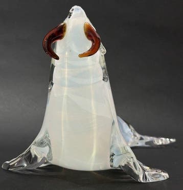 Murano Scultura Vintage Anni 70 - sculptuur, Foca - 16 cm -