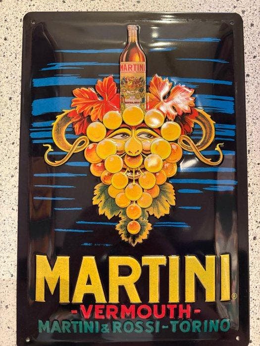 MARTINI metalen reclamebord - Reclamebord - Metaal, Antiek en Kunst, Antiek | Wandborden en Tegels