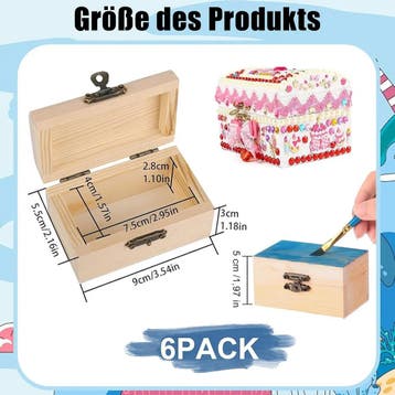 Huamirra Kleine Houten Kist, 5 Stuks Schatkist Kistje, Mi..., Ophalen of Verzenden, Nieuw