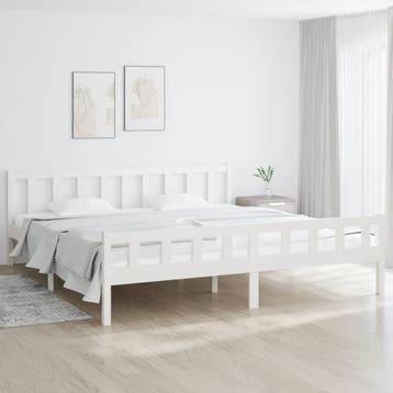 vidaXL Bedframe massief hout wit 160x200 cm, Verzenden, Nieuw
