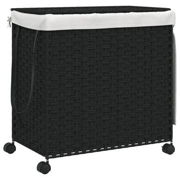 Rattan wasmand op wielen | 64% retour deal!, Verzenden, Mand