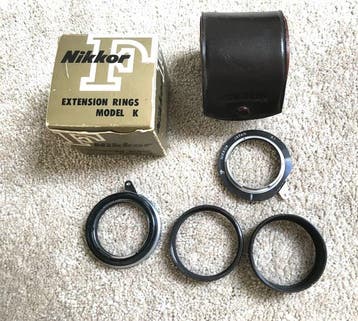 Nikon Extension rings model K/ Eye piece magnifier, Nieuw