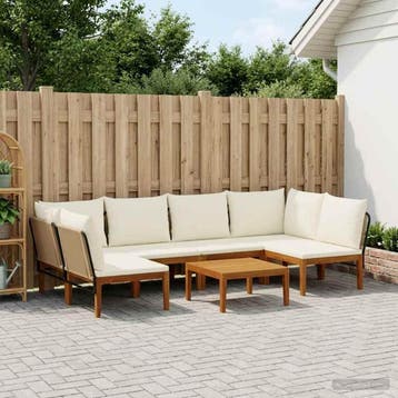 vidaXL 7 st Massief acaciahout & touw Naturel, Verzenden