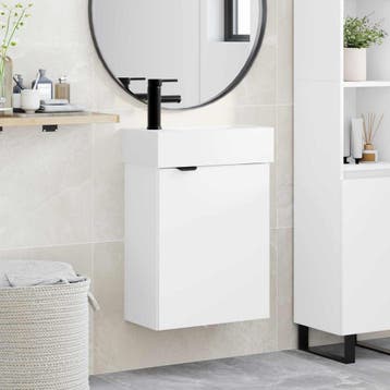 vidaXL Badkamermeubel met kraan Wit 45,5 x 22,5 x 84 cm, Verzenden