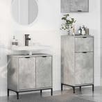 vidaXL Badkamermeubel Set met lade met plank 2 pcs Beton, Verzenden, Nieuw