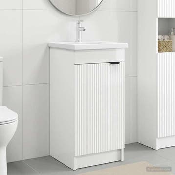 vidaXL Badkamer Vanity met Wastafel Hoogglans Wit 42 x 40 x, Verzenden
