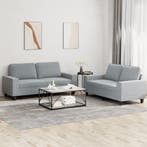 vidaXL 2-delige Loungeset stof lichtgrijs, Verzenden, Nieuw