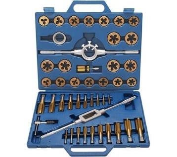 Tap- en kussenset 45-delige tungsten titanium Gecoat, Verzenden