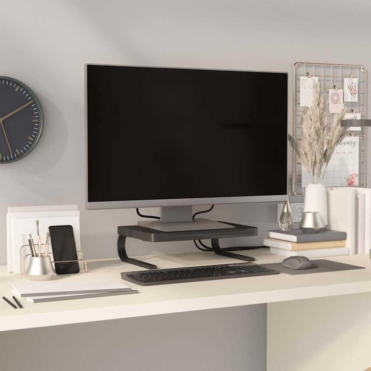 vidaXL Monitorstandaard 37x28x11,5 cm zwart, Huis en Inrichting, Kasten |Televisiemeubels, Nieuw, Verzenden