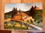 Scuola Italiana (XX), firmato E. Sereni - Paesaggio toscano