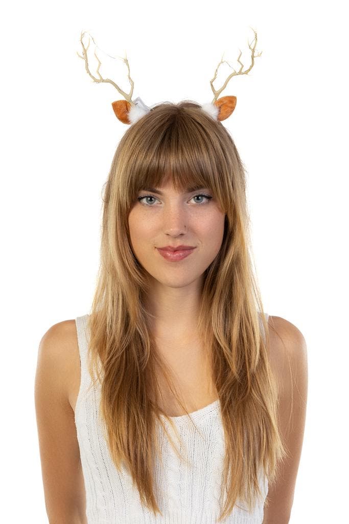 Haarband Rendier Lampjes Bruin Diadeem Ree Eland Lichtjes Ru, Kleding | Dames, Carnavalskleding en Feestkleding, Nieuw, Ophalen of Verzenden