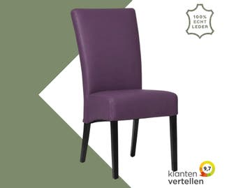 Leren eetkamerstoel Just - Toledo Aubergine (paars) - Poten, Overige kleuren, Bohemian, Eigentijds, Klassiek, Retro, Romantisch, Scandinavisch
