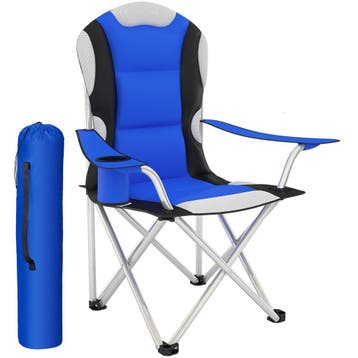 tectake Kampeerstoel bekleed - blauw, per stuk, Caravans en Kamperen, Verzenden, Nieuw