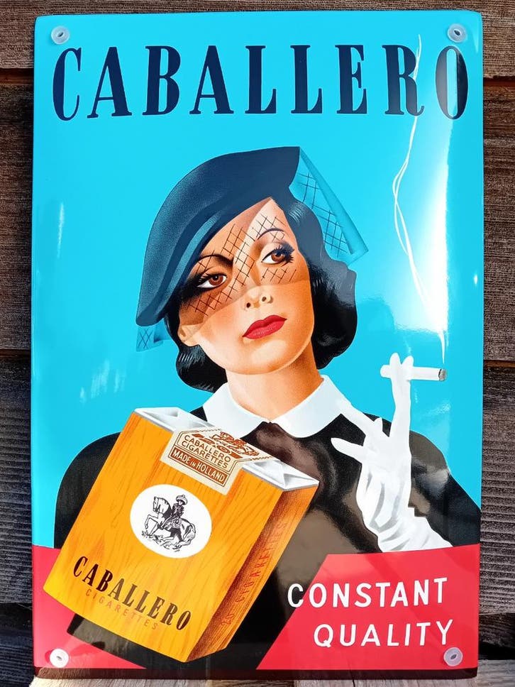 Emaille reclamebord Caballero cigarettes, Verzamelen, Merken en Reclamevoorwerpen, Verzenden