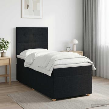 vidaXL Boxspringbed met matras met hoofdeinde Zwart 80 x 200, Verzenden, Nieuw