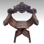 Stoel - Savonarola - Hout, Antiek en Kunst