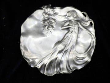 Vide-poche - Art Nouveau schaal - vide poche met mooie vrouw