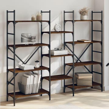 vidaXL Boekenkast 160x28,5x136,5 cm bewerkt hout bruin, Verzenden